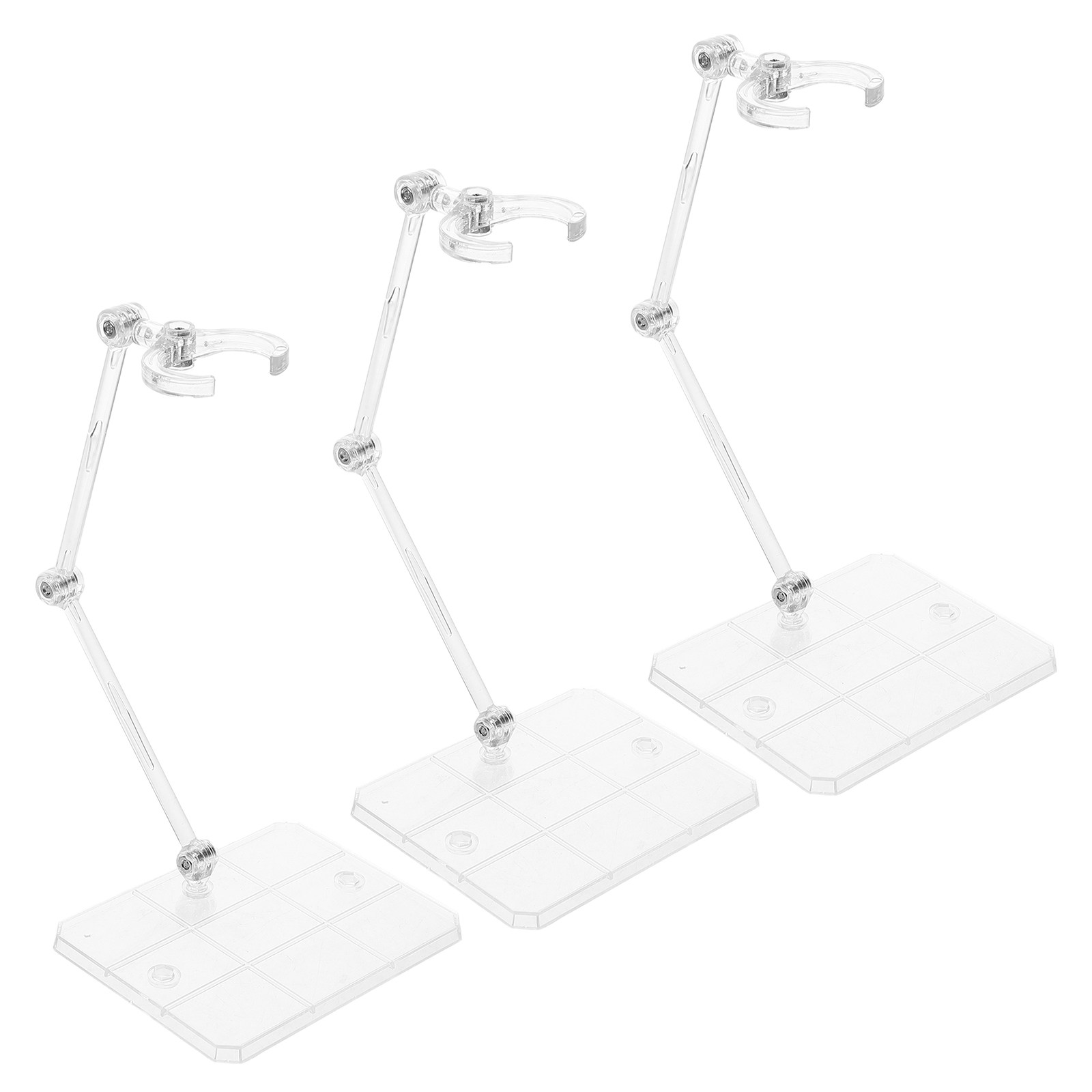 Action Figure Stand - 3 Adet Şeffaf Figür Standı, Ayarlanabilir